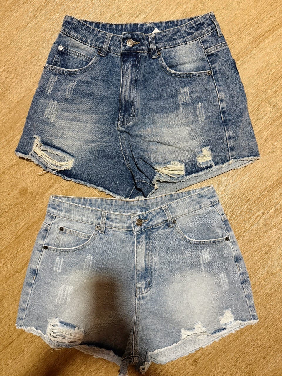 Customer photo review of Distressed Denim Shorts