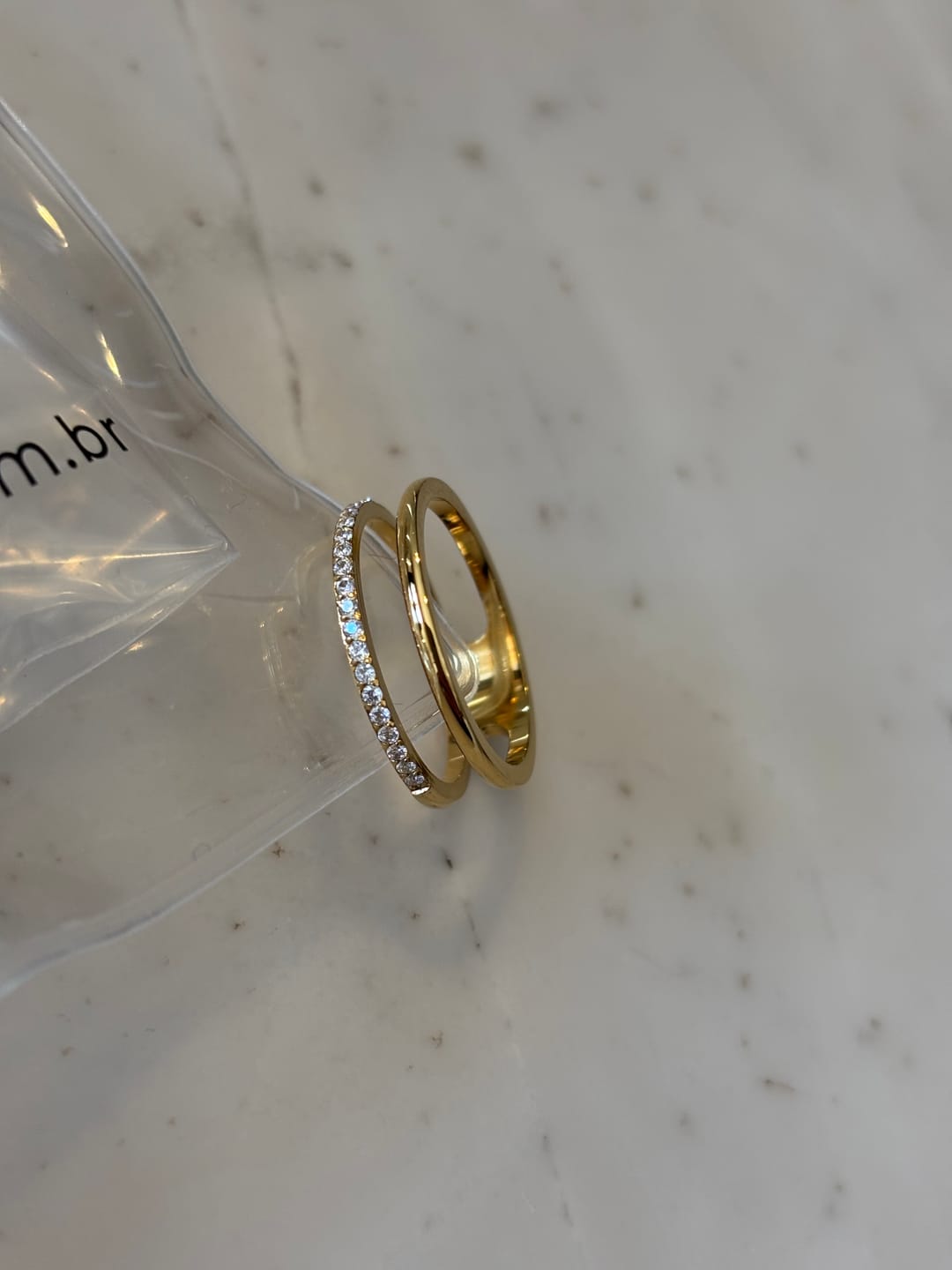 Customer photo review of Anel Vienne Duplo Banhado em Ouro 18k