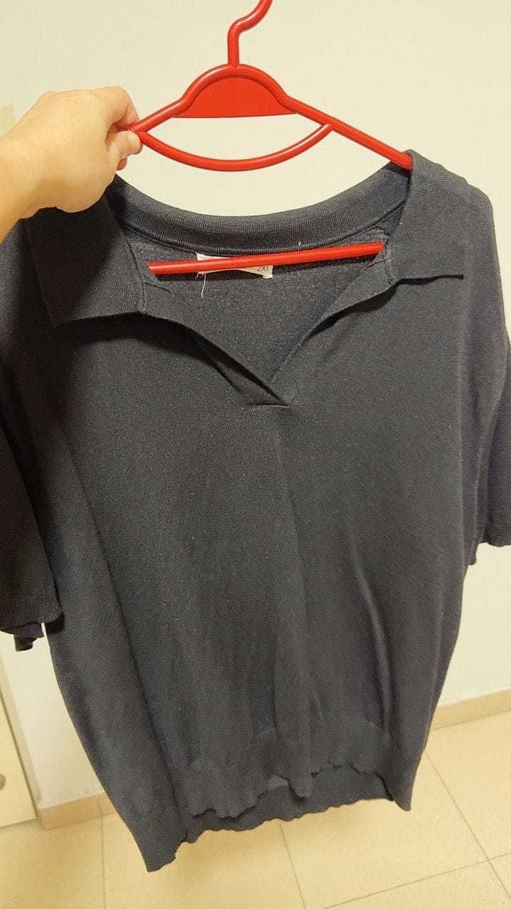 Customer photo review of Knitted Buttonless Polo