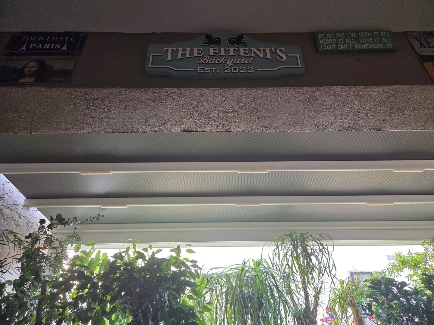 Customer photo review of Backyard Wooden Sign