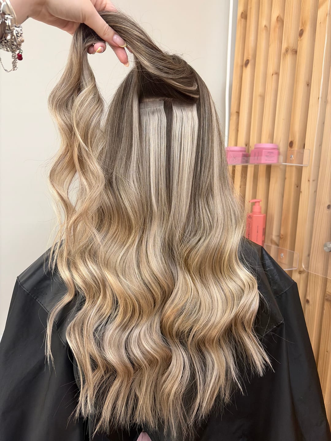 Customer photo review of Easitape Hair Extension Double Sided Tape Tabs (60 per pack)