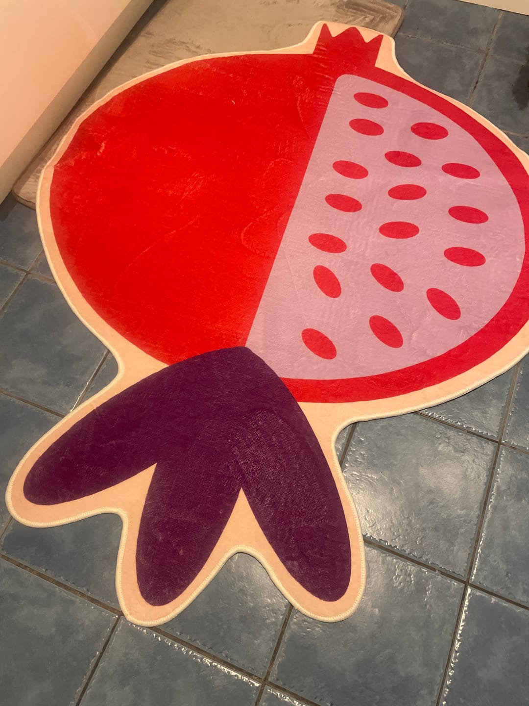 Customer photo review of Red Pomegranate Shaped Irregular Rug by Shayla Goethe
