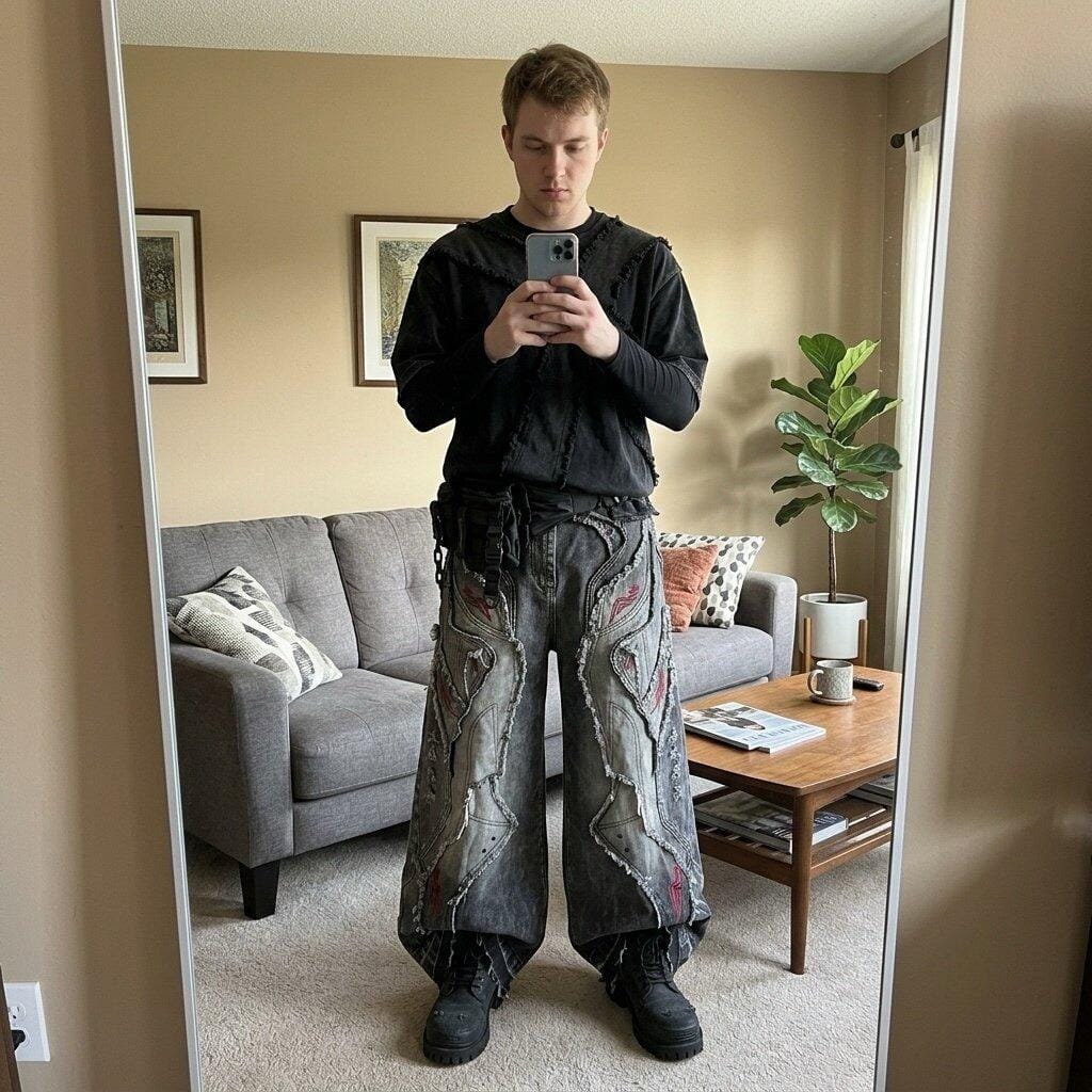 Customer photo review of Wasteland Deconstructed Raw-Edge Distressed Jeans