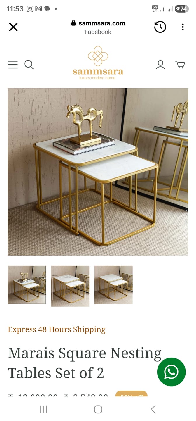 Customer photo review of Marais Square Nesting Tables Set of 2