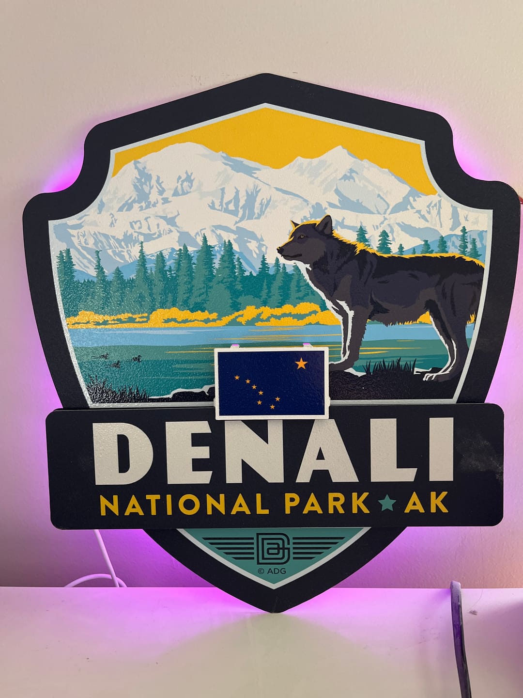 Customer photo review of Denali National Park Badge 3D Metal Wall Art