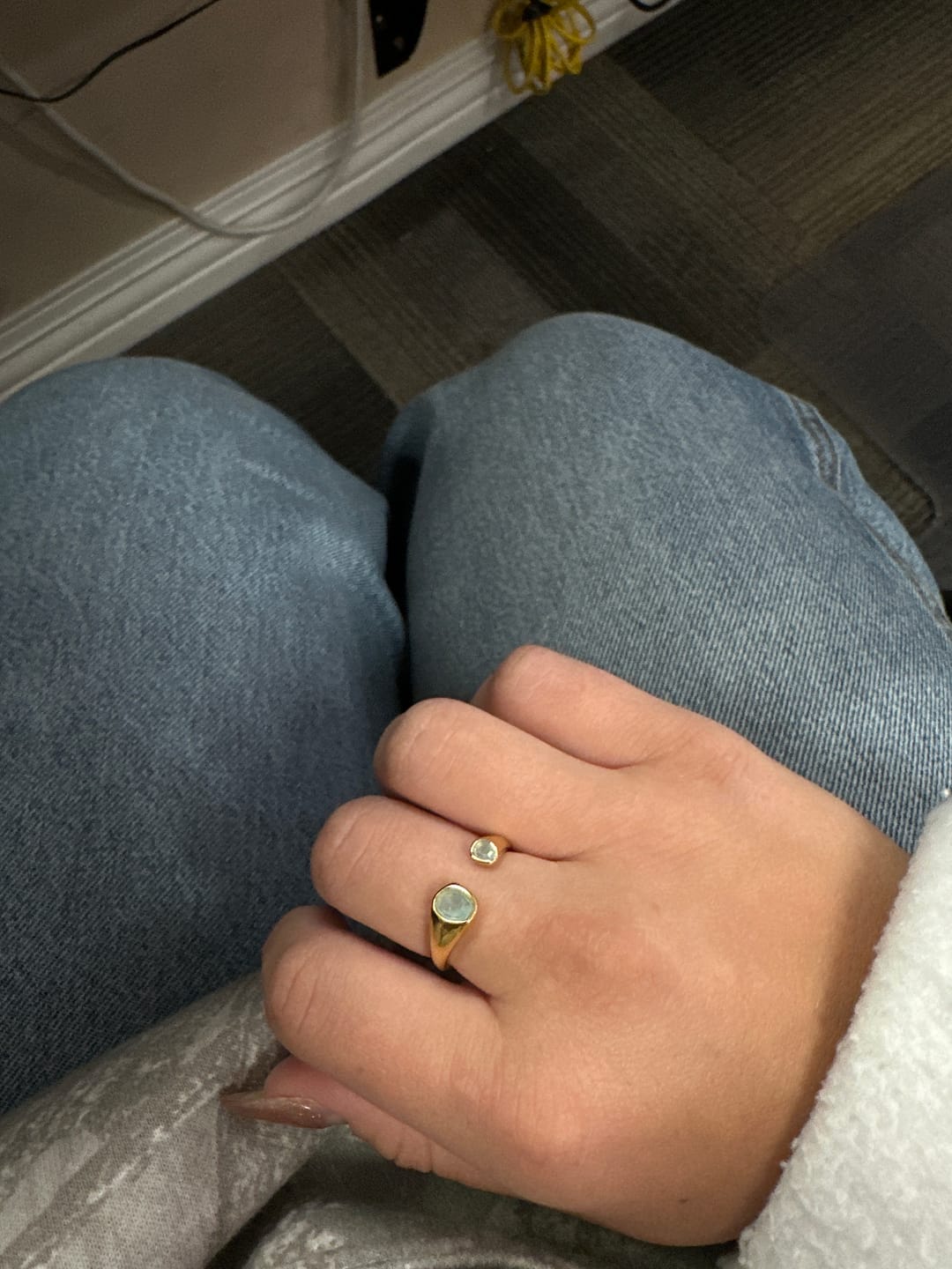 Customer photo review of Vintage Aquamarine Wrap Ring