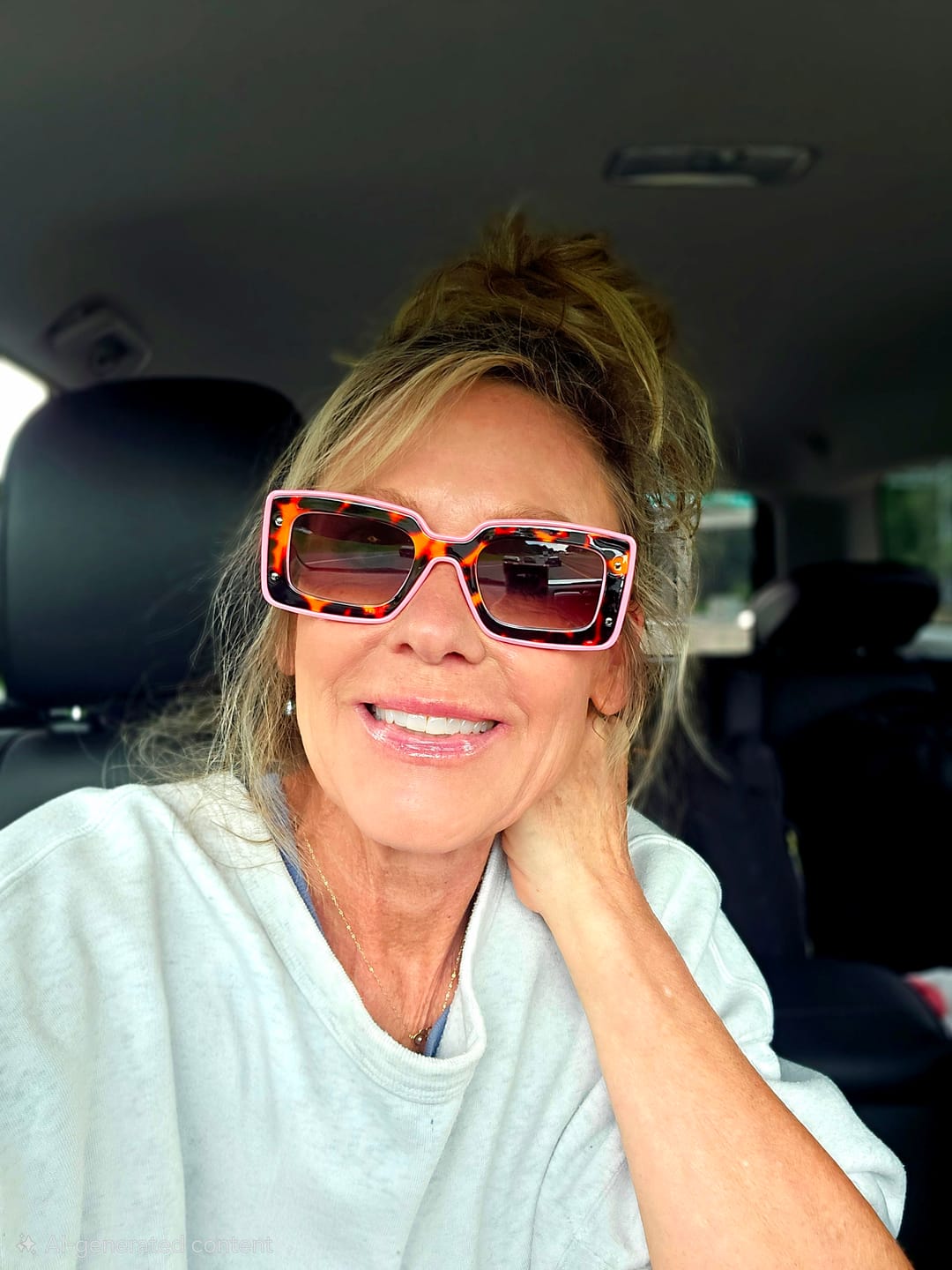 Customer photo review of Deco Sunglasses Pink + Red