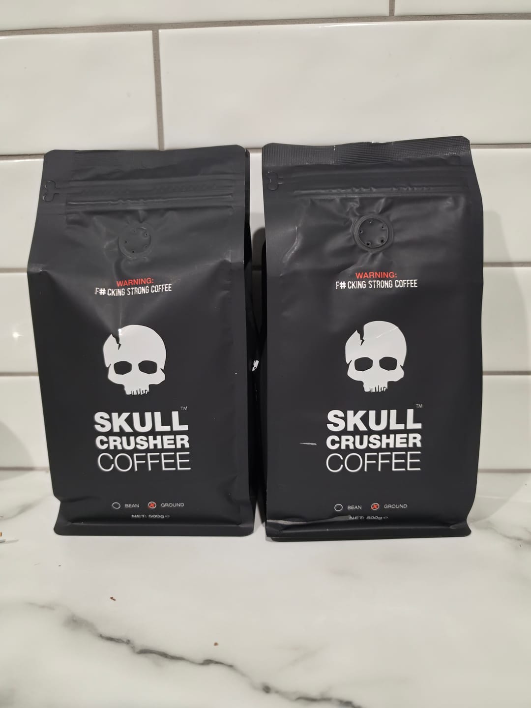 Customer photo review of Skull Crusher - High Caffeine Coffee