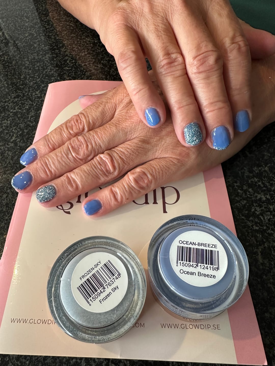 Customer photo review of Ocean Breeze Dipping Powder