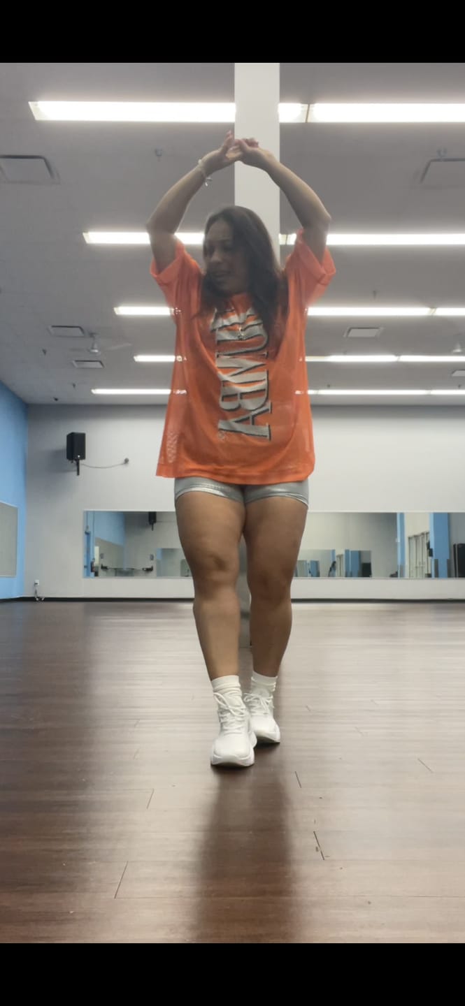 Customer photo review of Dale-Z Oversized Mesh V-Neck Top
