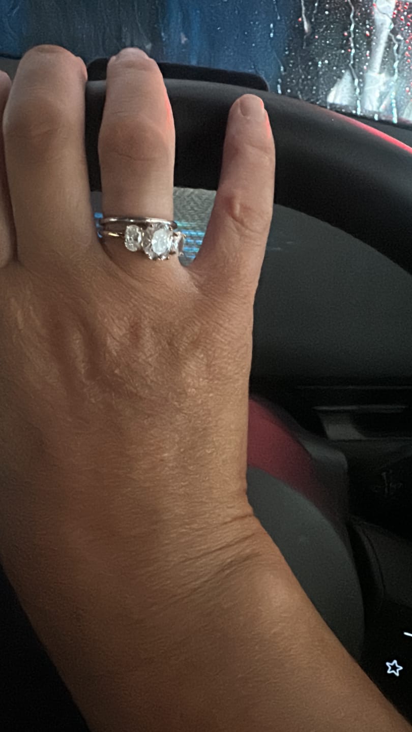 Customer photo review of Oval Triology Diamond-Inspired Ring 2ct