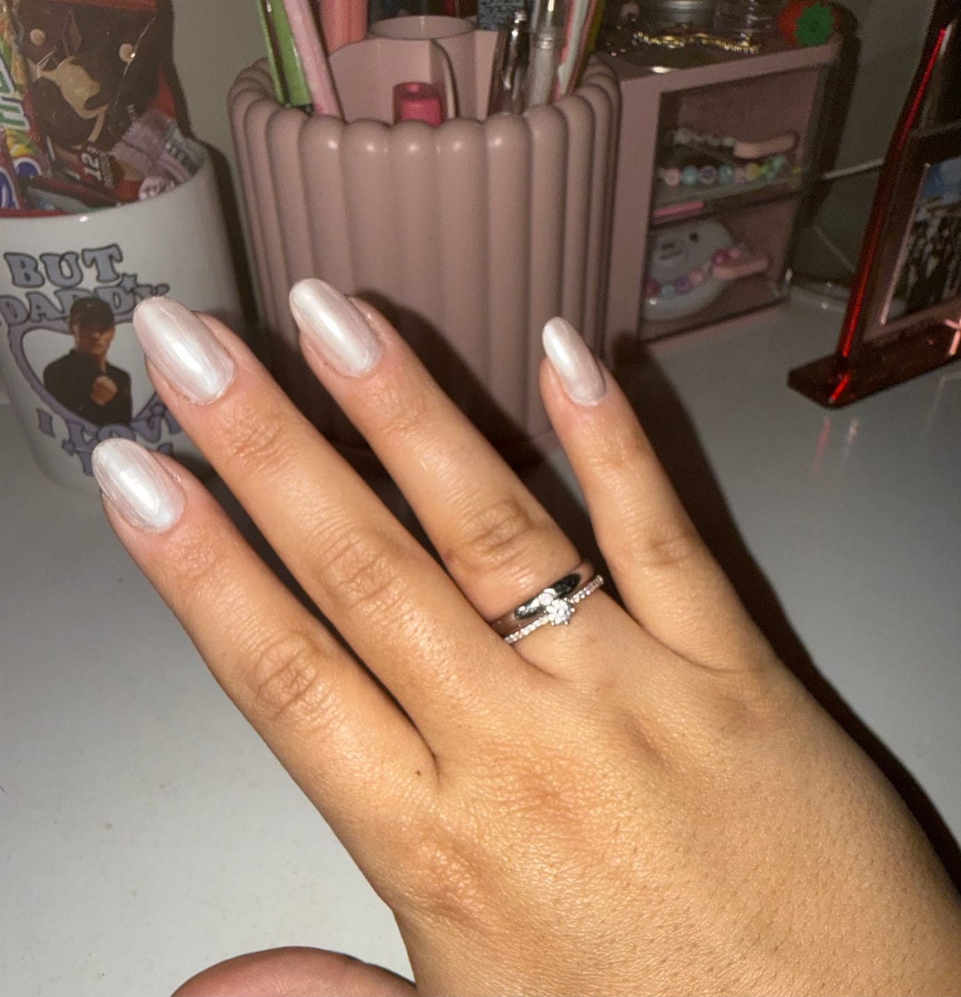 Customer photo review of Anel Solitário Cravejado em Prata 925