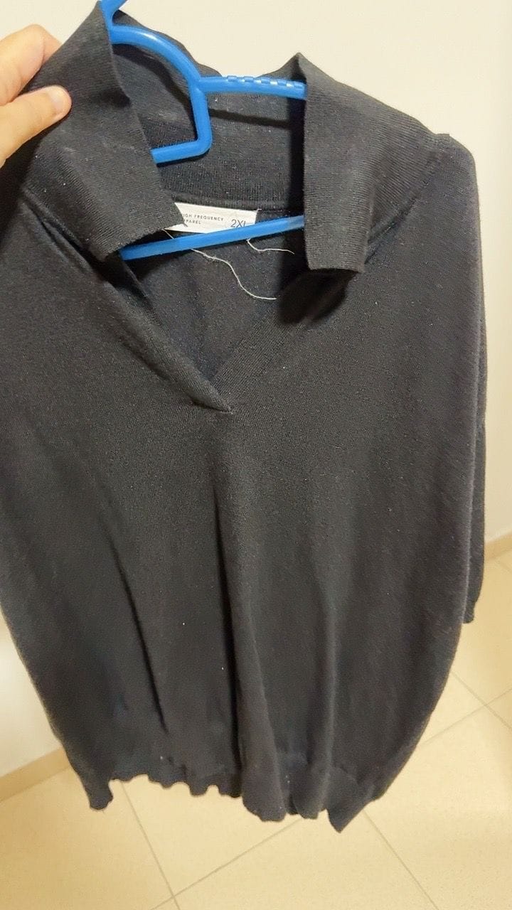 Customer photo review of Knitted Buttonless Polo