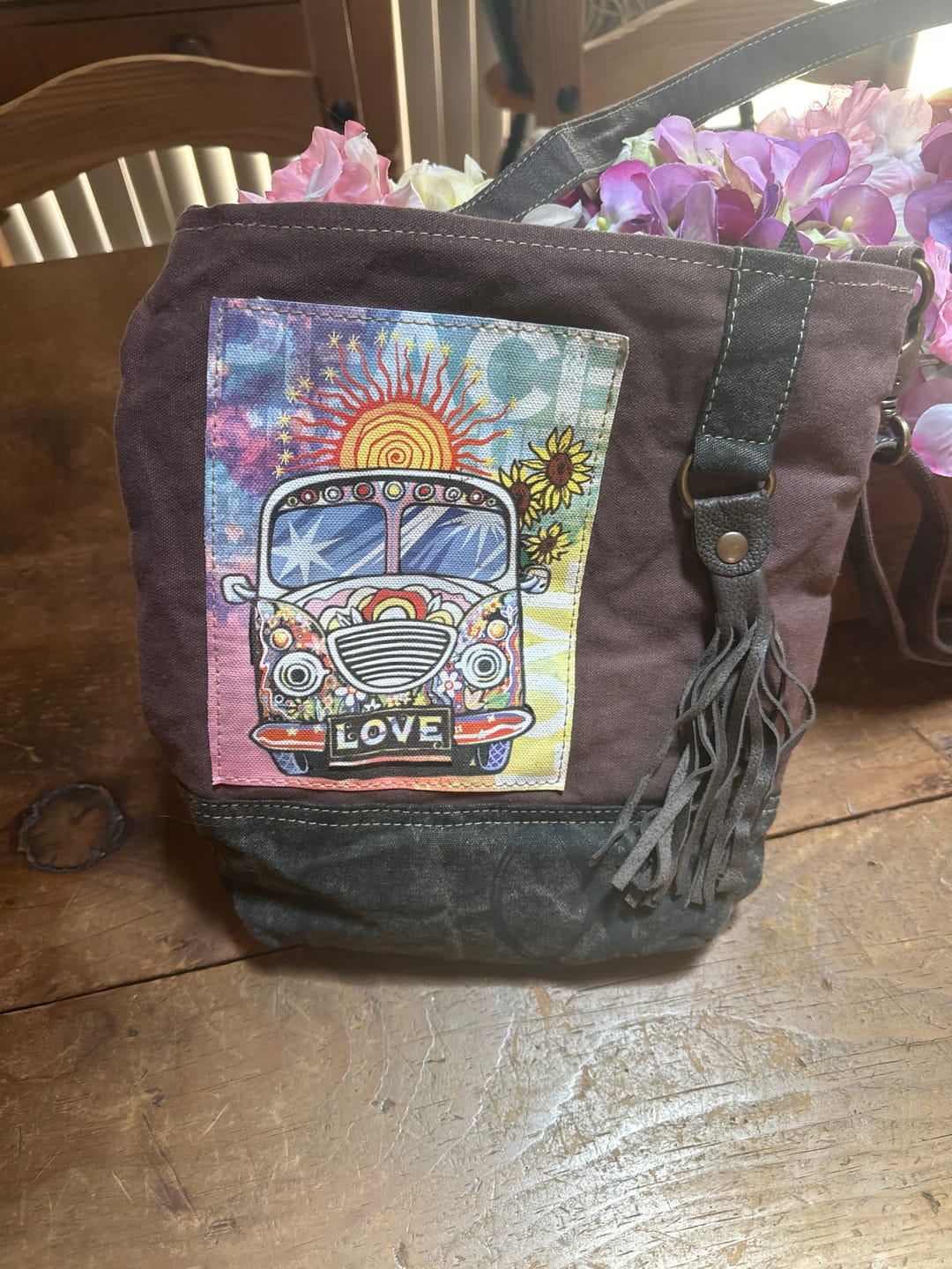 Customer photo review of Peace Bus Canvas Crossbody Bag
