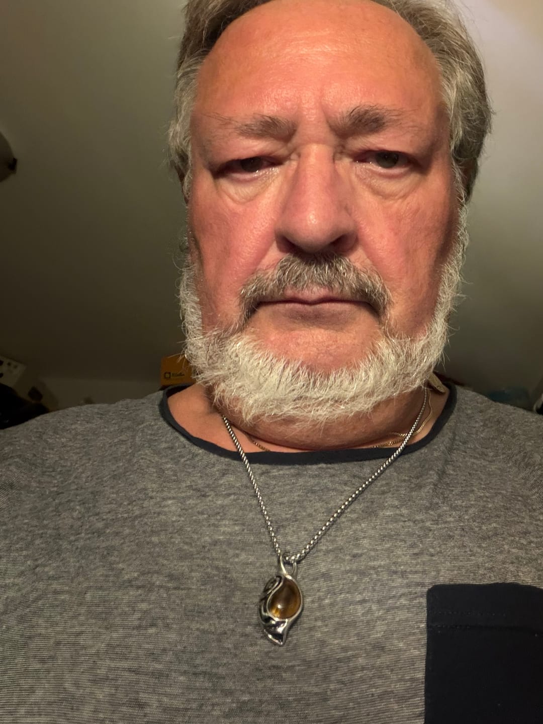 Customer photo review of Pendentif "Bouclier Tribal" en Oeil de Tigre
