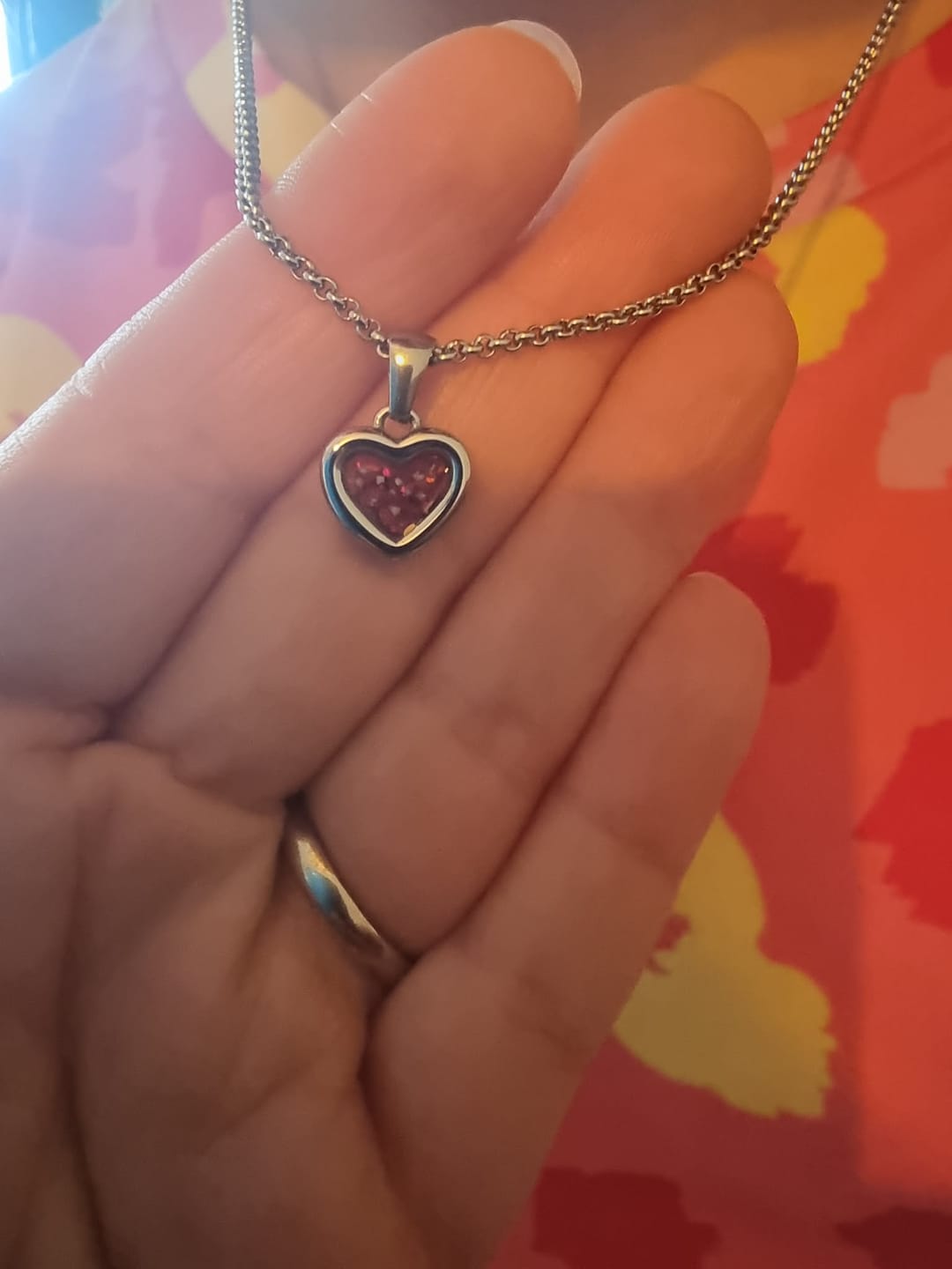 Customer photo review of Sweet Memories Heart Pendant Stainless Steel