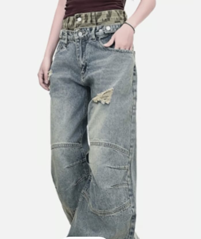 Customer photo review of Aelfric Eden Baggy Barrel Double Waist Jeans