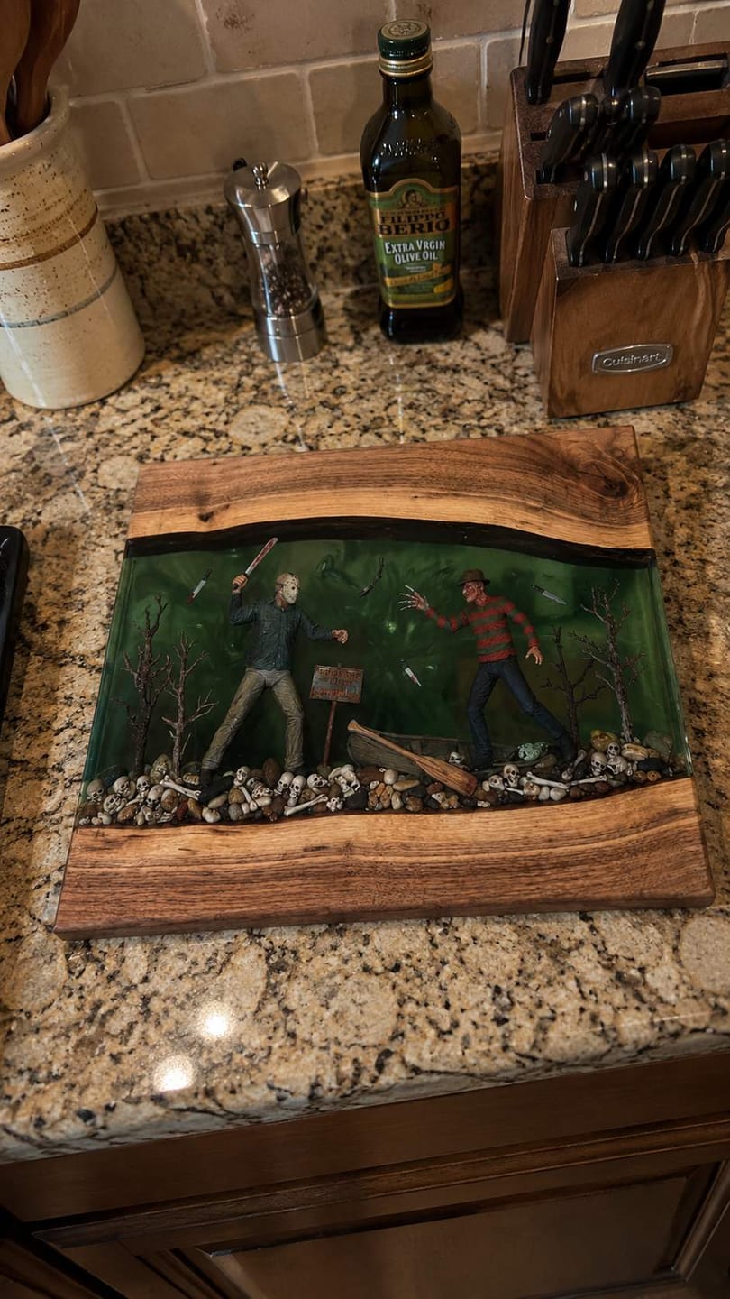 Customer photo review of Horror Resin Cutting Boards