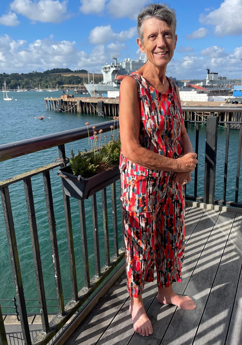 Customer photo review of Vibrant Waves Cotton Linen Blend Fabric