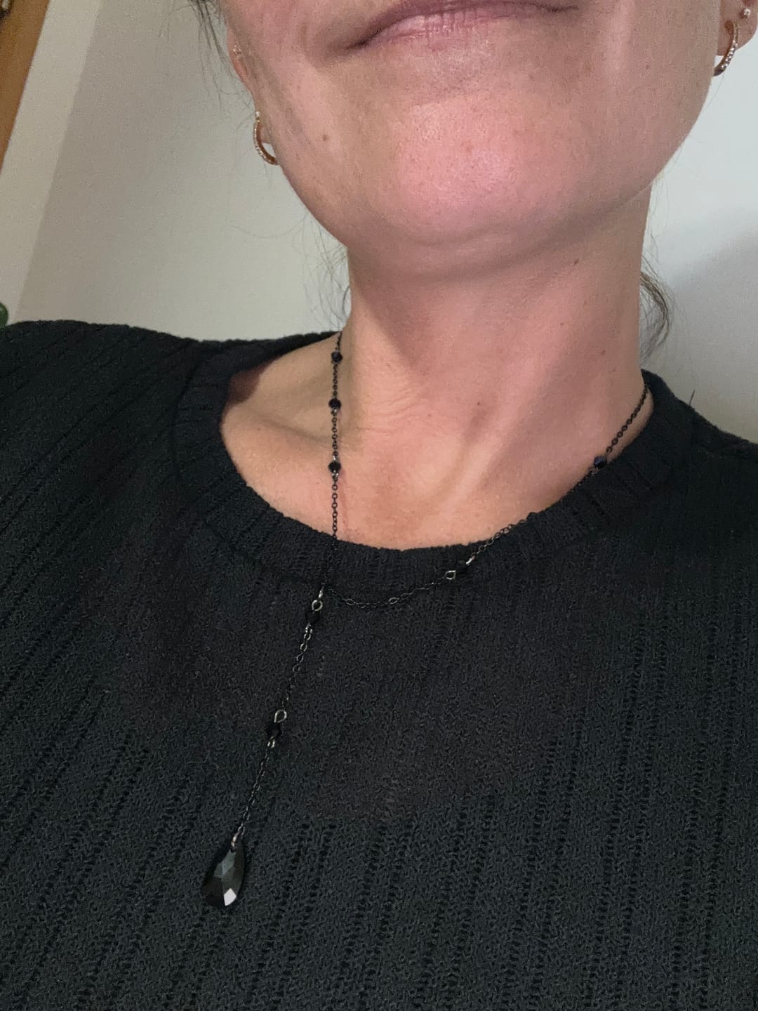 Customer photo review of Obsidian Halskette - Perlenkette mit Anhänger