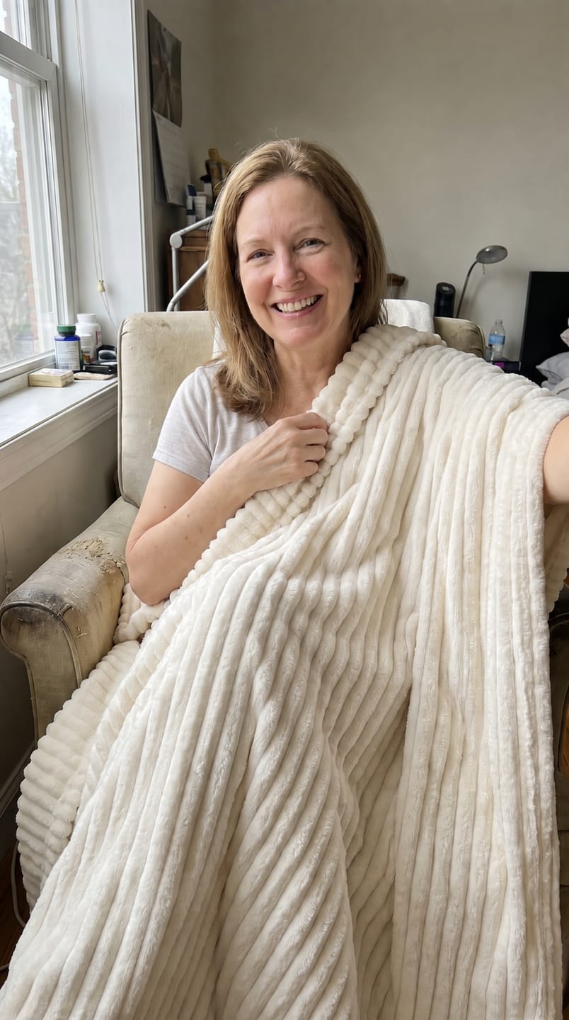 Customer photo review of Extra NuvoDreams™ Hypoallergenic Blanket One Time Only Offer!