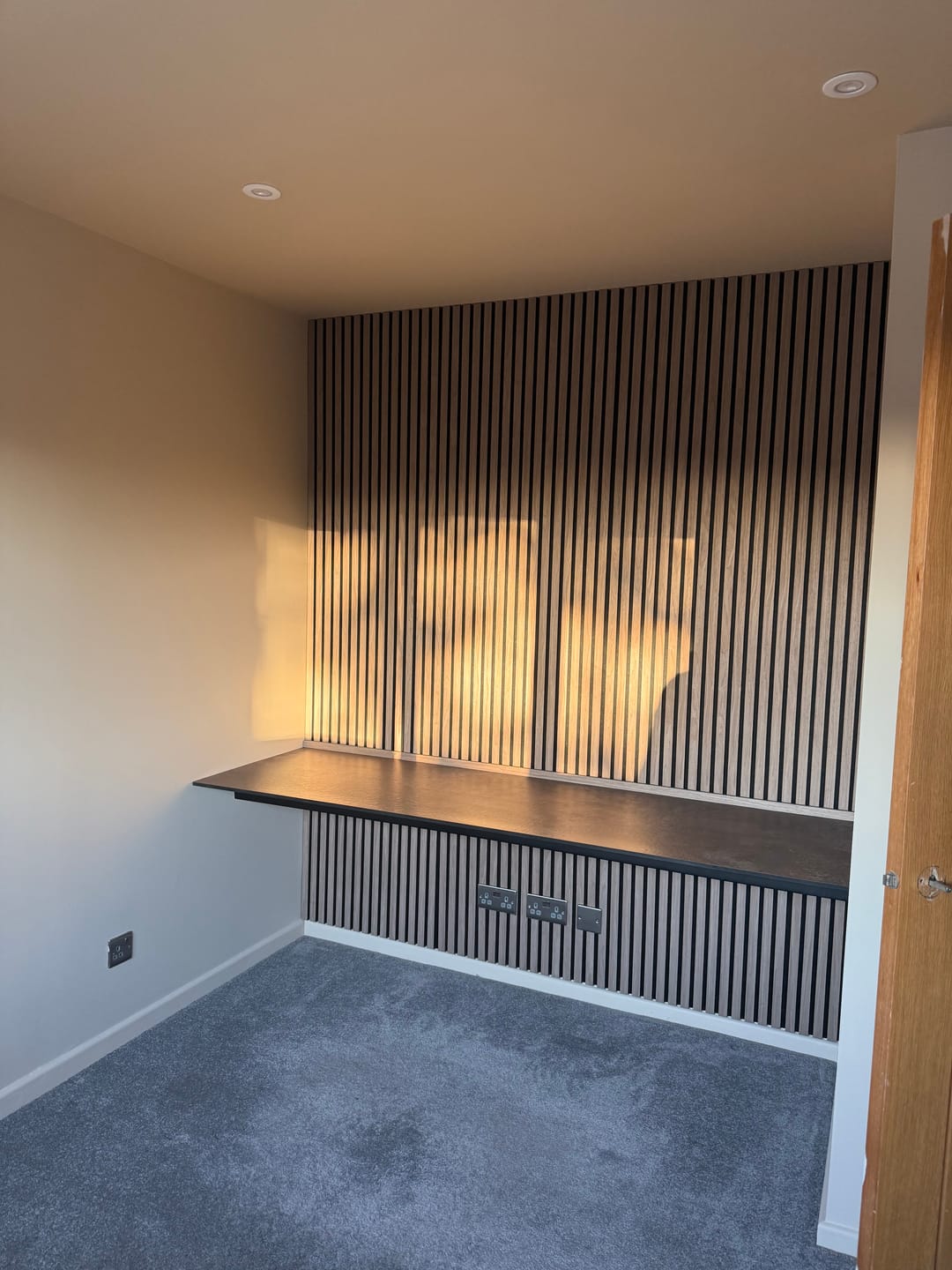 Customer photo review of Acoustic Slat Wall Panels Wooden Decorative Wall Panels Walnut Premium 2.4m x 0.6m