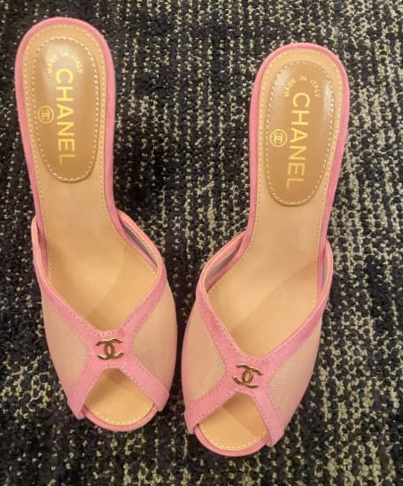 Customer photo review of Chanel 2026 Mule Sandal 70mm Suede Leather 671441