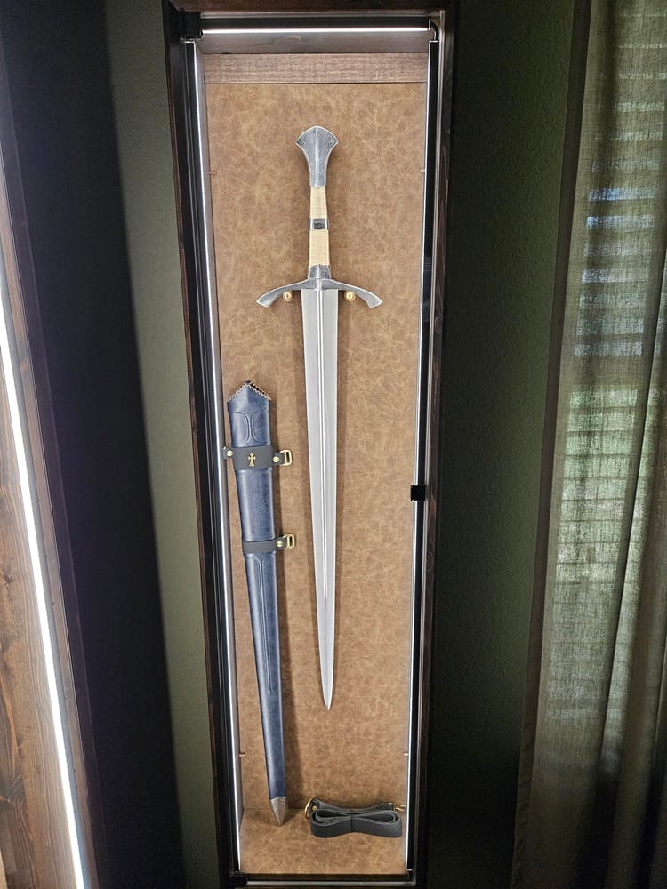 Customer photo review of The Moonlit Hand and a Half Sword (golden color handle version)