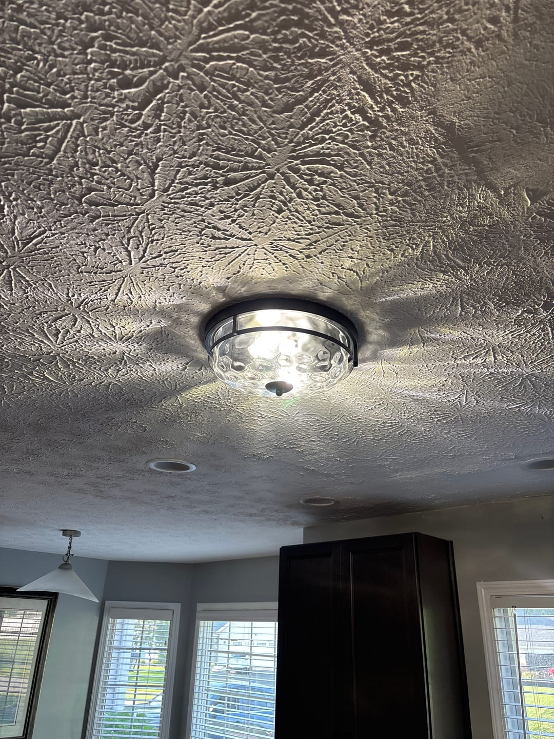 Customer photo review of 2-Light Water Glass Round Flush Mount Ceiling Light