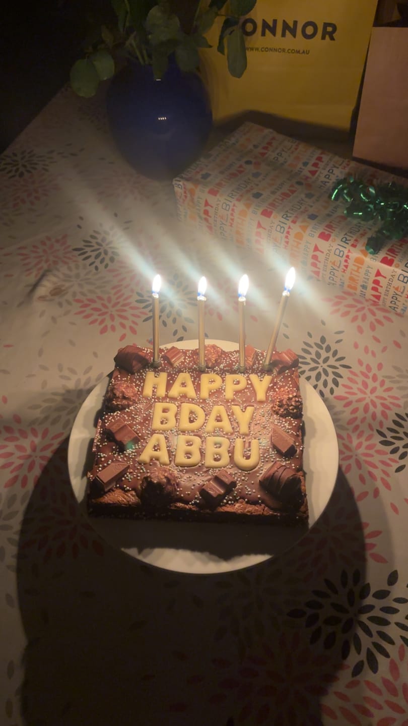 Customer photo review of Custom message chocolate fiend brownie