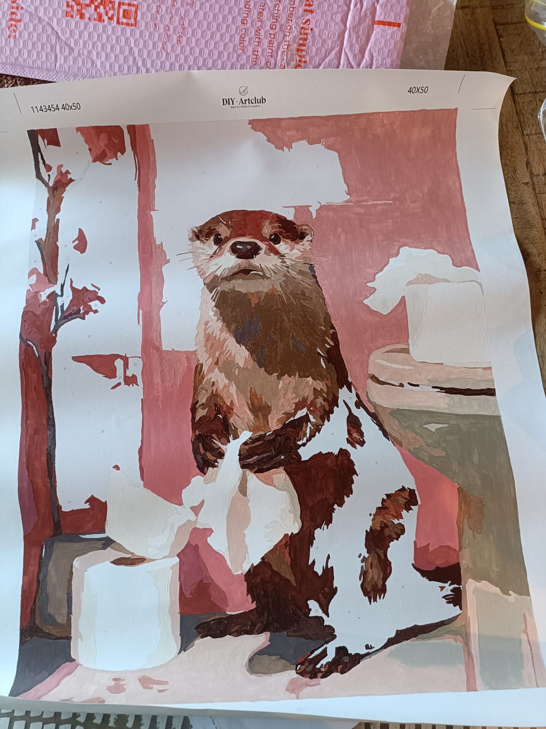 Customer photo review of Otter in the toilet | Paint by Number