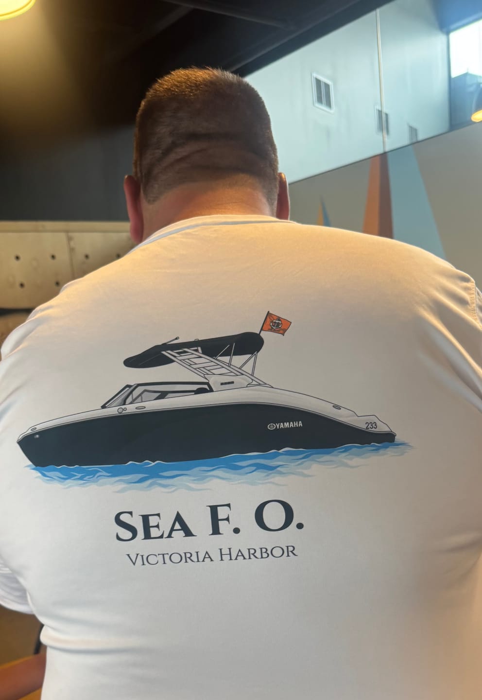 Customer photo review of Custom Kiss-Cut Boat Stickers