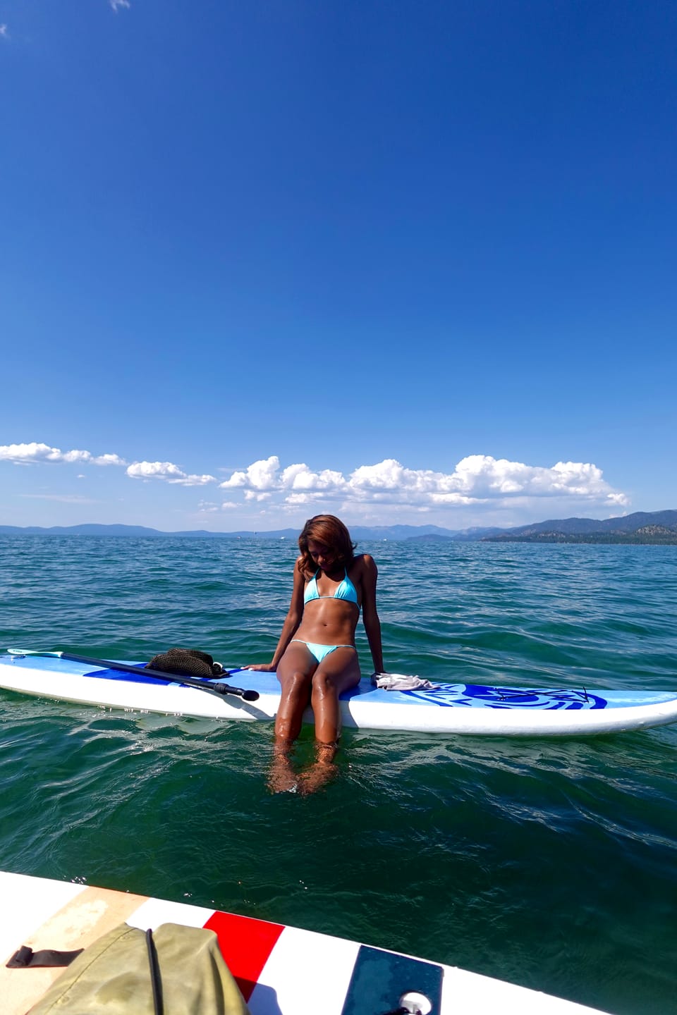Customer photo review of 003 Seamless Triangle Bikini Top - Sky Teal
