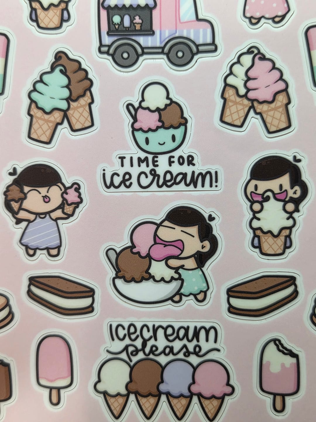 Customer photo review of Icecream Date Sticker Sheet