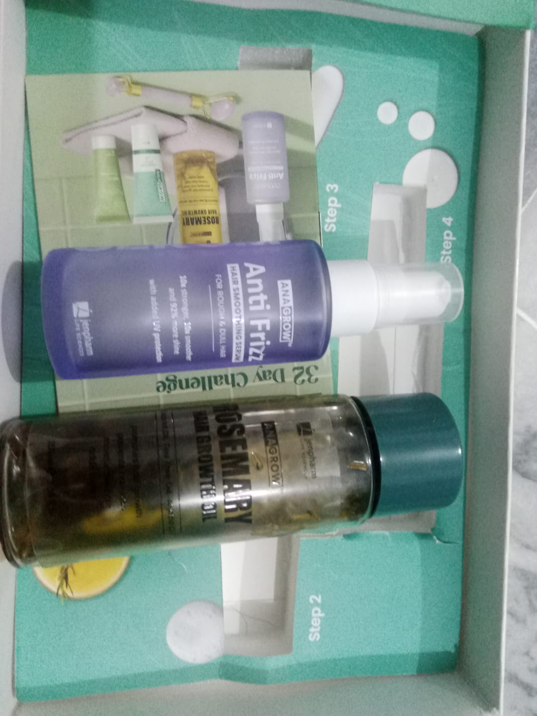 Customer photo review of 32 Day Hair Growth Challenge Bundle