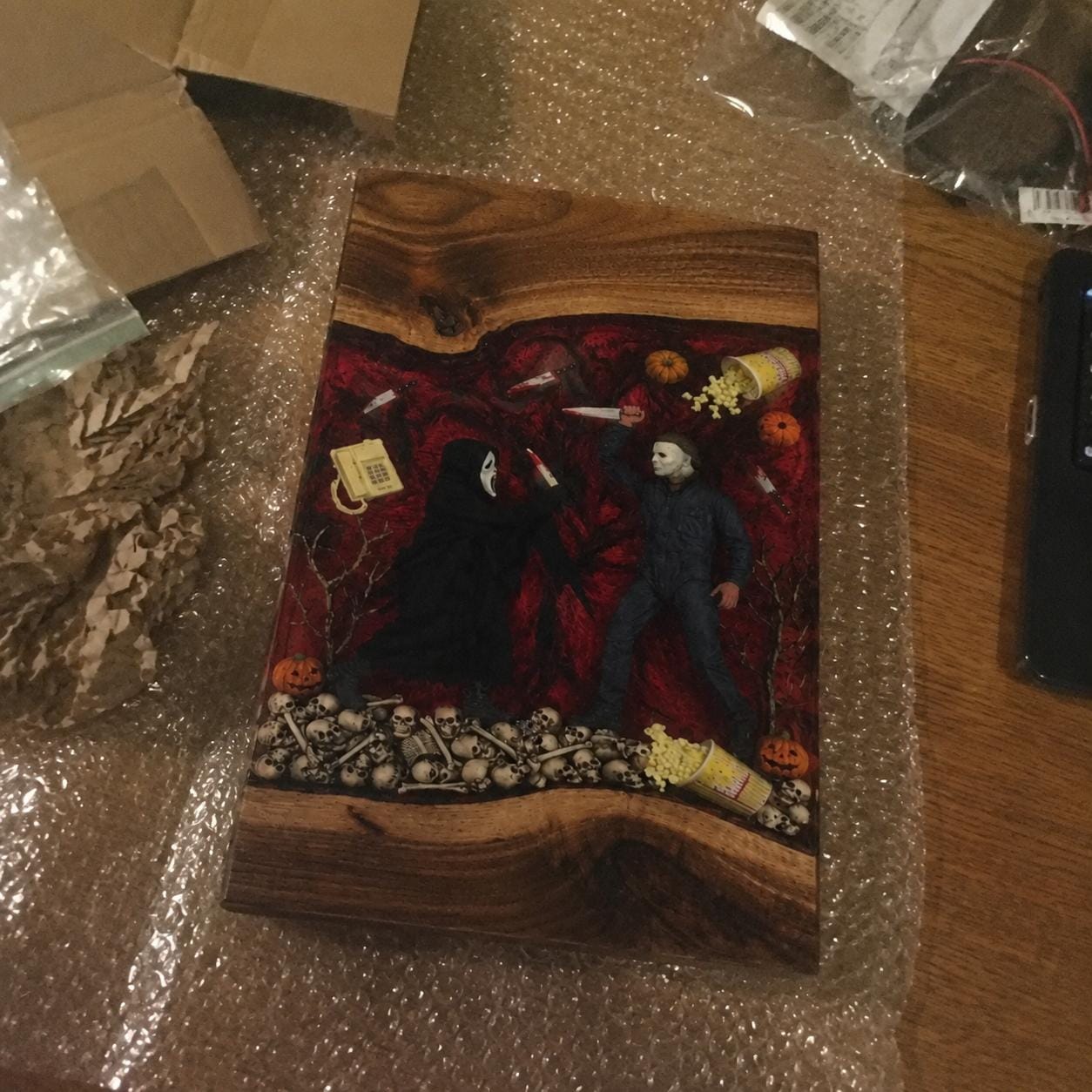 Customer photo review of Horror Resin Cutting Boards