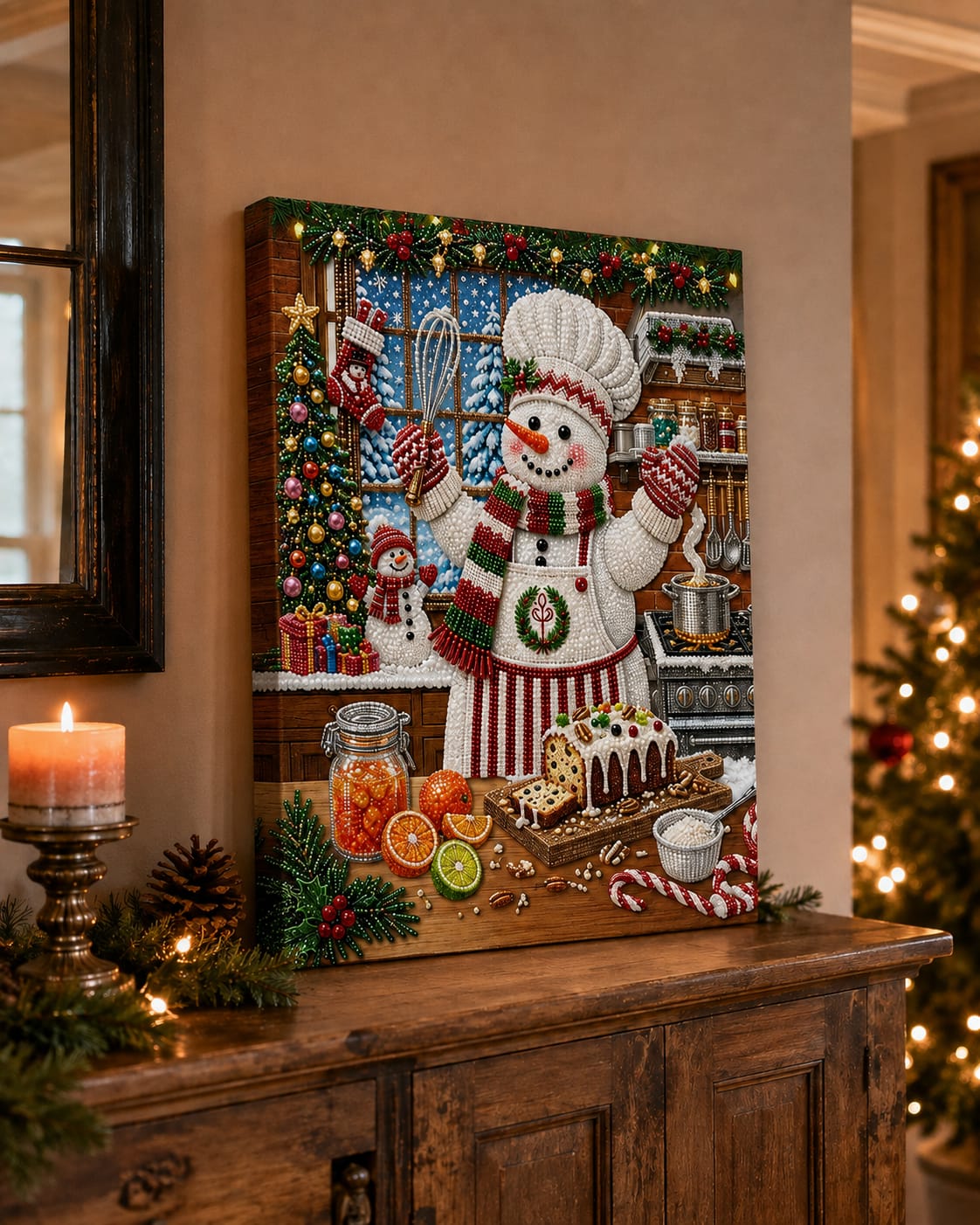 Customer photo review of 3D Pearl Art DIY Kit – Personalized Name Christmas Canvas Wall Decor for Holiday Decor & Gifts for Family and DIY Lovers