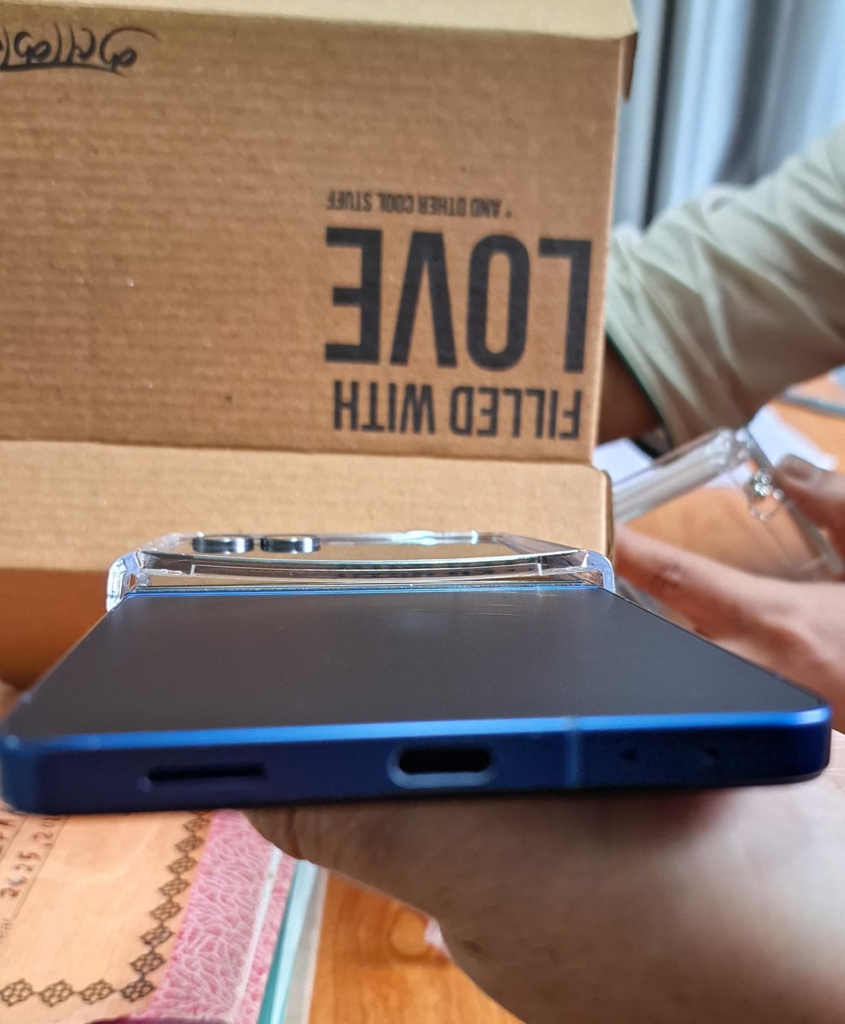 Customer photo review of Clear Holographic Samsung Z Flip Case with Star Charm