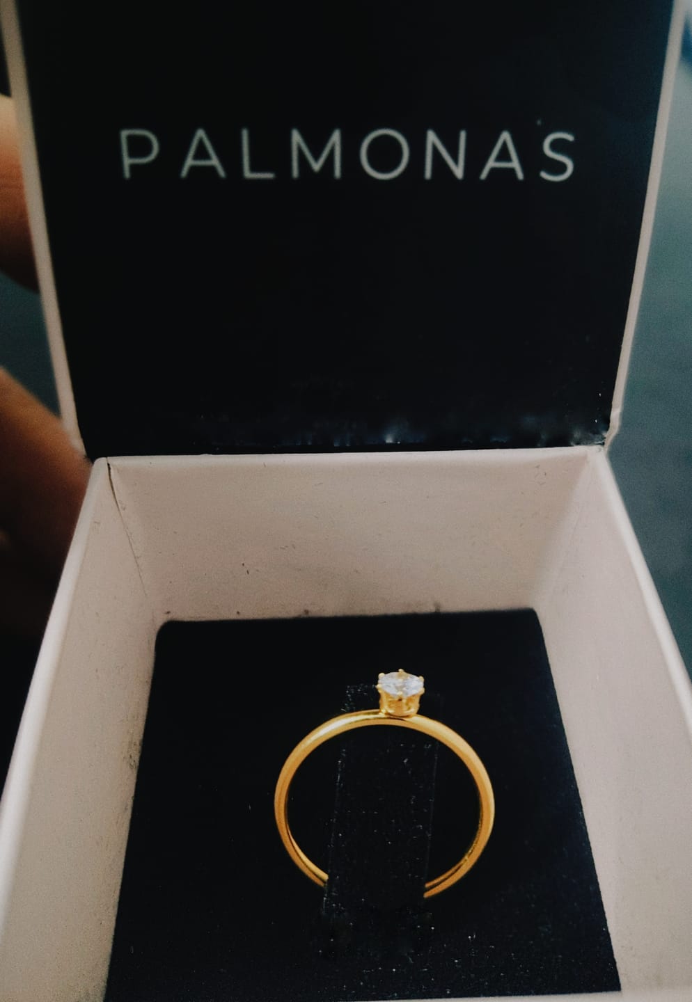 Customer photo review of Mini Solitaire Ring