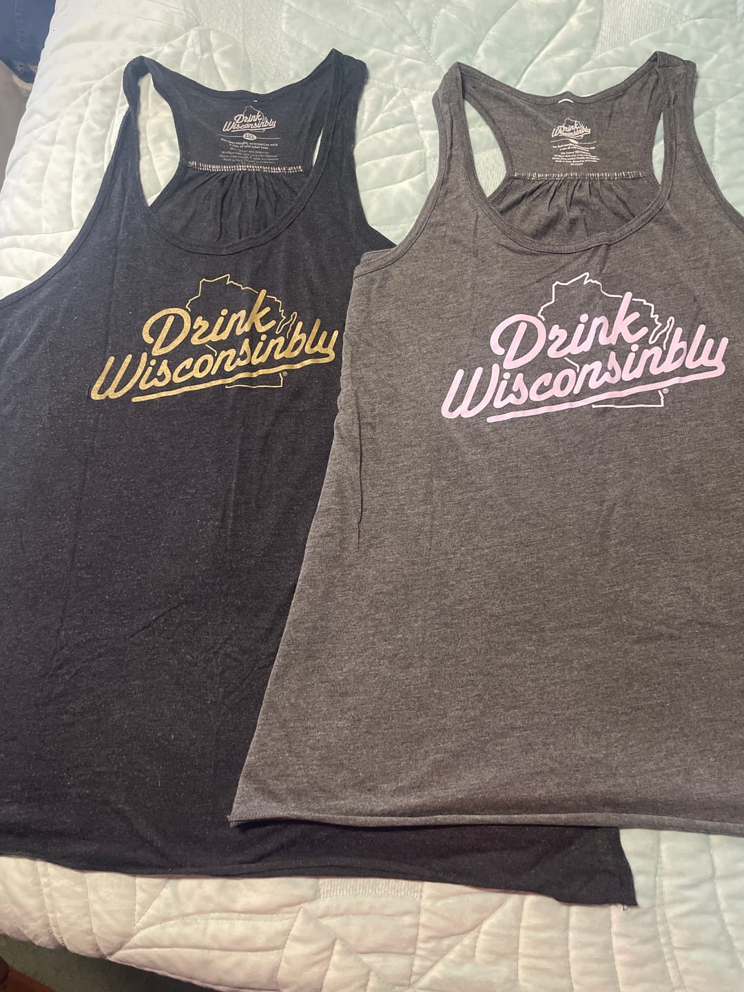 Customer photo review of Women's Gray Flowy Racerback Tank Top