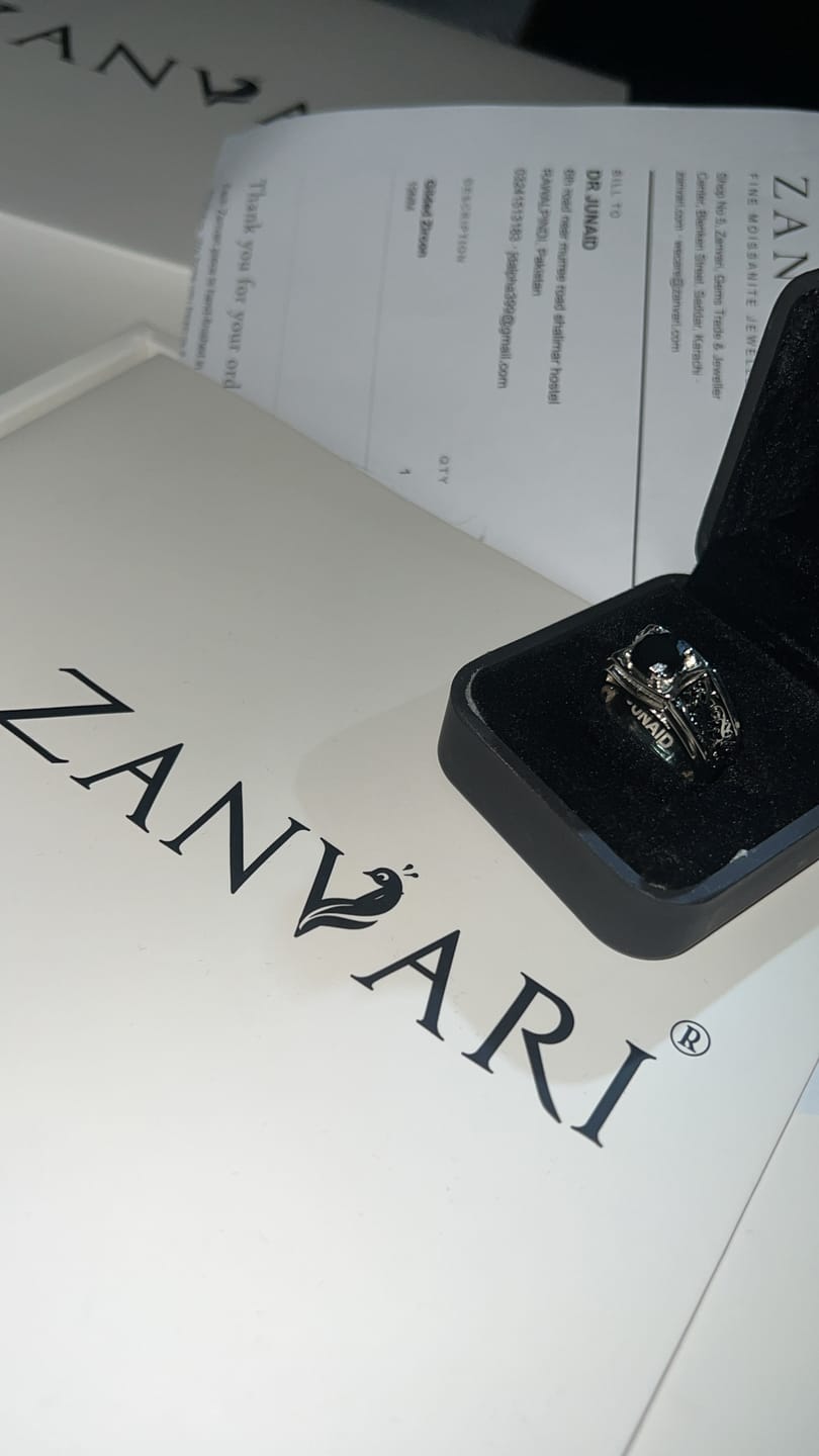 Customer photo review of Gilded Zircon — Men's 2ct Black Zircon Ring in 925 Silver, Gold Plated