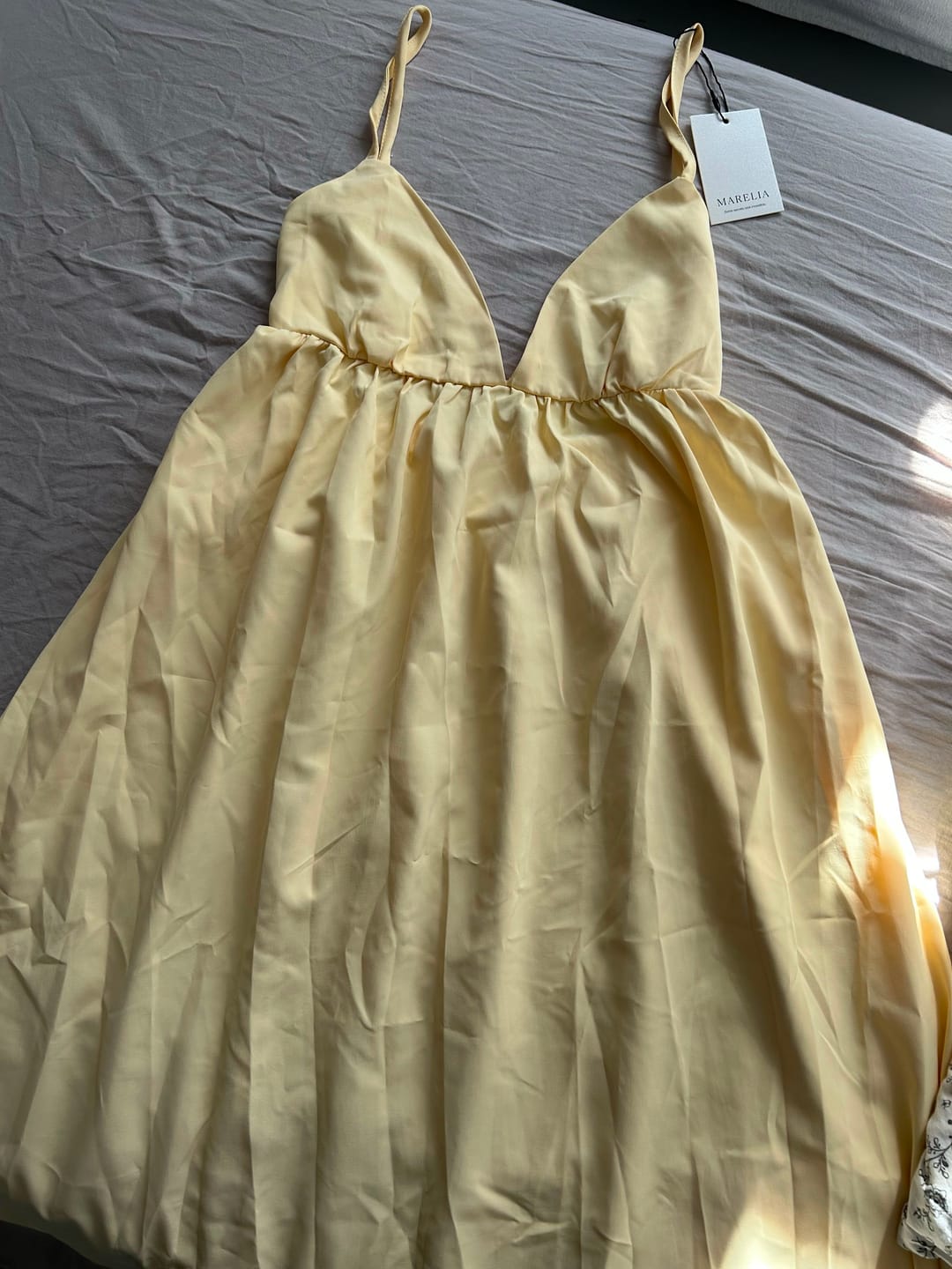 Customer photo review of V-Neck Spaghetti-Strap Empire Waist Maxi Dress