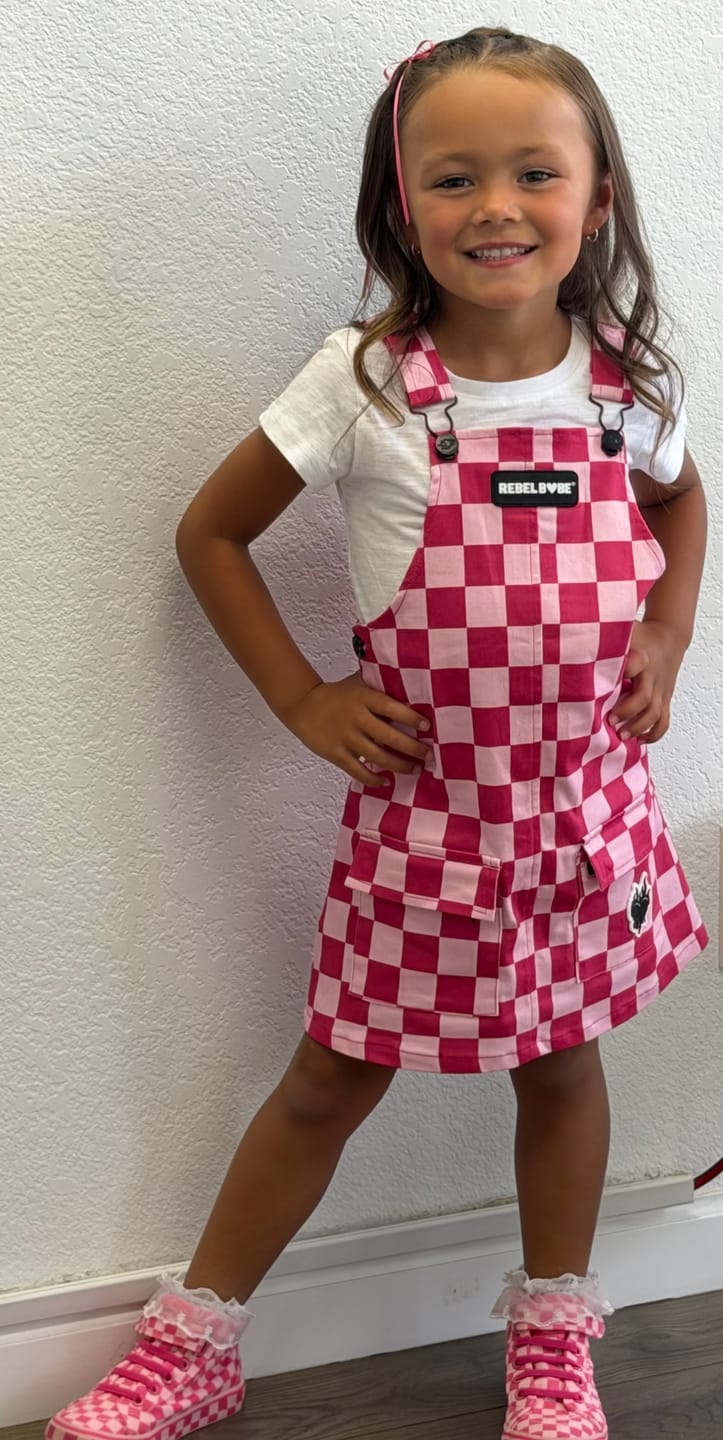 Customer photo review of SK8TR Hi-Top in Bubble Gum Checkered