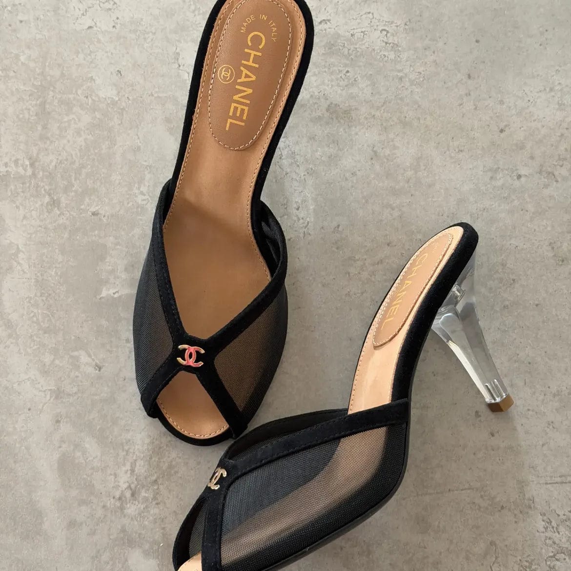 Customer photo review of Chanel 2026 Mule Sandal 70mm Suede Leather 671441