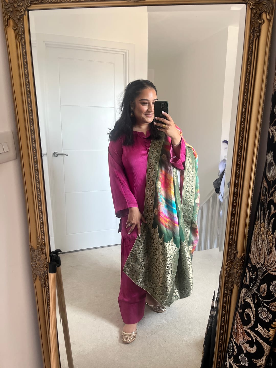 Customer photo review of ASBC-03 Raw Silk Farshi Suit