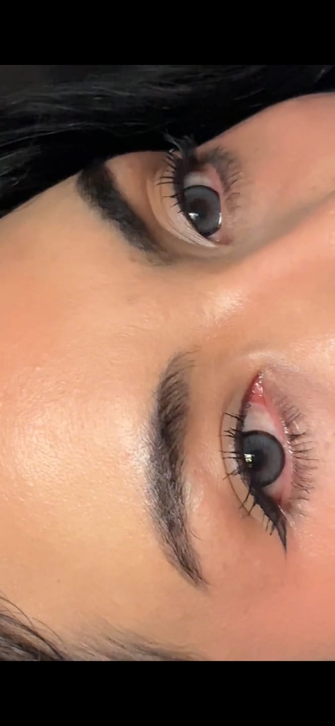 Customer photo review of Norko Gray Prescription Colored Contact Lenses