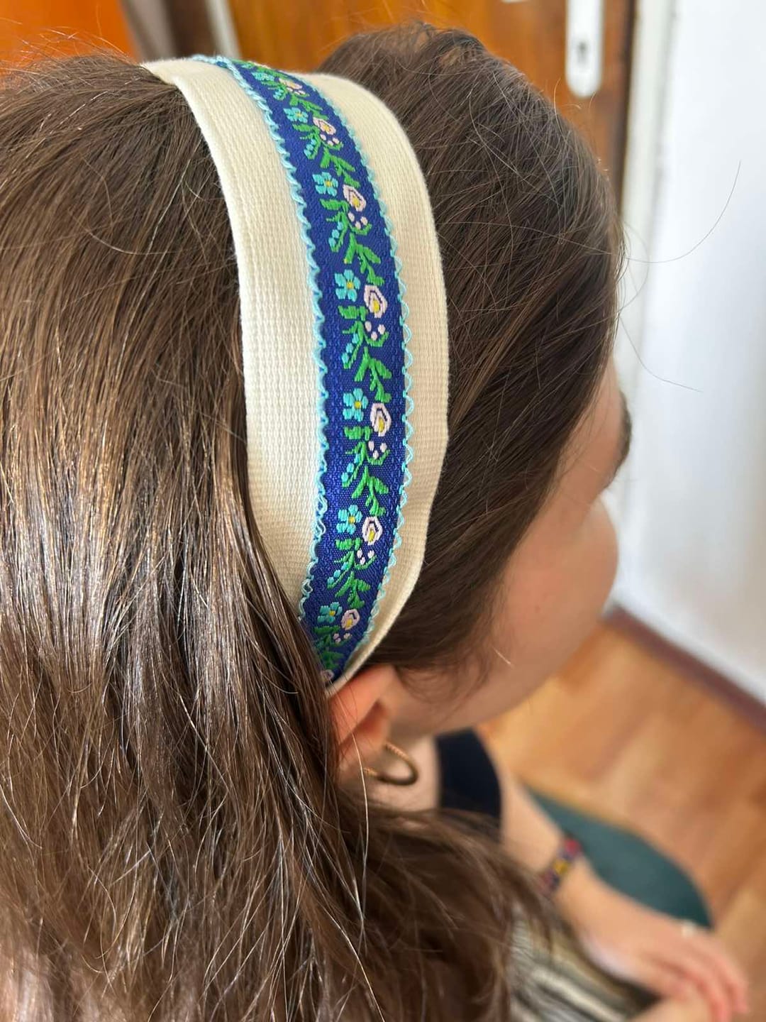 Customer photo review of Embroidered Floral Headband