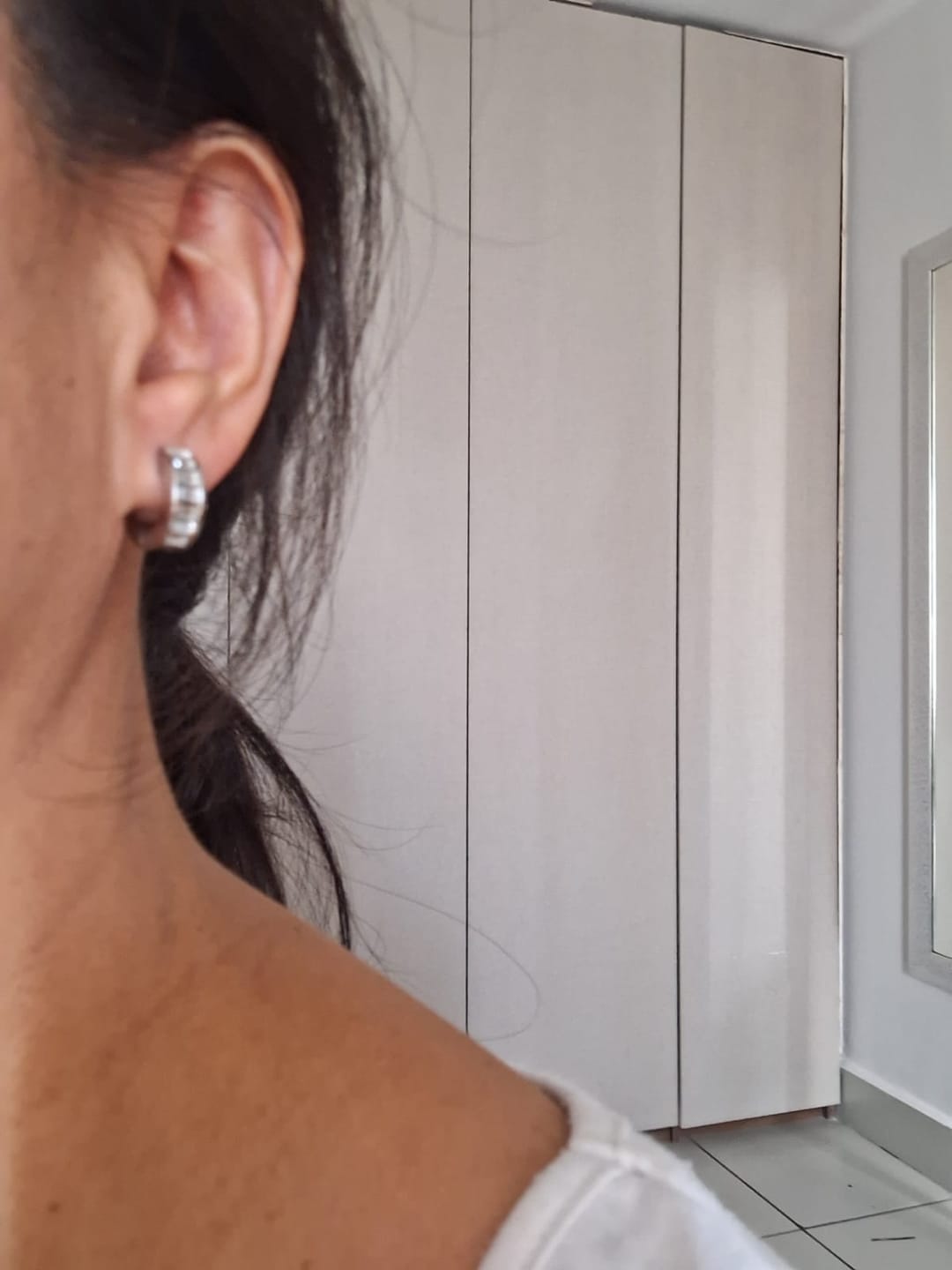 Customer photo review of Aretes Irias Plata + Zirconia