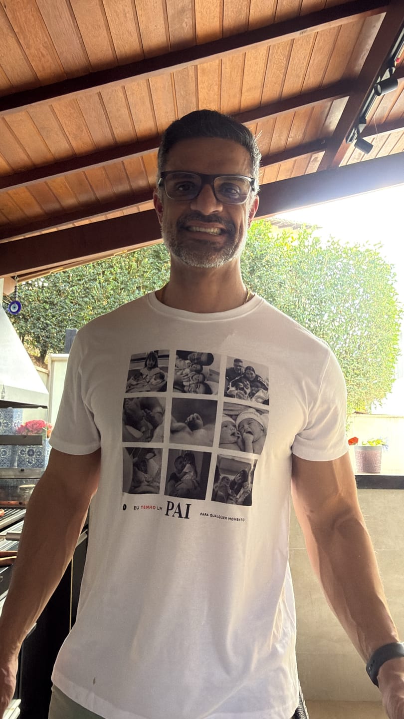 Customer photo review of Camiseta personalizada dia dos Pais - PAI PARA TODO MOMENTO - Algodão Peruano