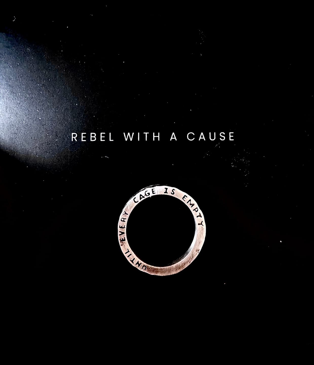 Customer photo review of Until Every Cage is Empty | Silver Ring
